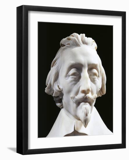 Detail of the Face from Cardinal Richelieu, 1640-Gian Lorenzo Bernini-Framed Giclee Print