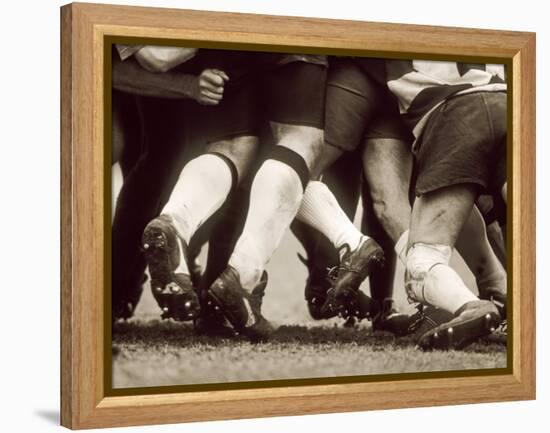 Detail of the Feet of a Group of Ruby Players in a Scrum, Paris, France-null-Framed Premier Image Canvas