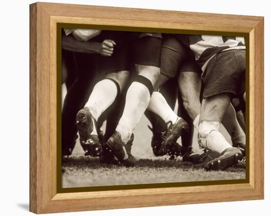 Detail of the Feet of a Group of Ruby Players in a Scrum, Paris, France-null-Framed Premier Image Canvas