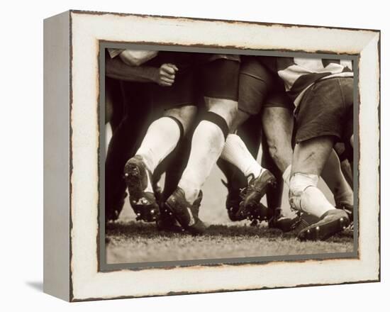 Detail of the Feet of a Group of Ruby Players in a Scrum, Paris, France-null-Framed Premier Image Canvas