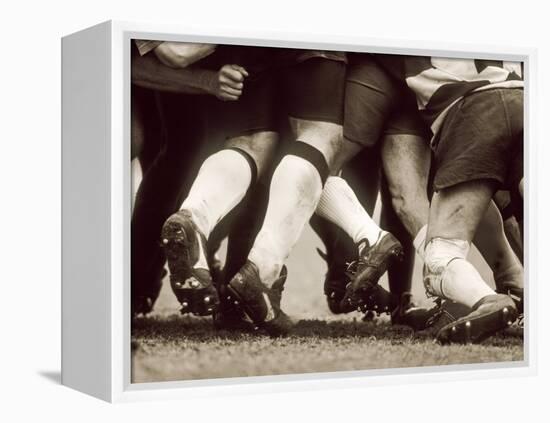 Detail of the Feet of a Group of Ruby Players in a Scrum, Paris, France-null-Framed Premier Image Canvas