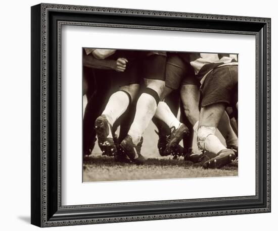 Detail of the Feet of a Group of Ruby Players in a Scrum, Paris, France-null-Framed Photographic Print