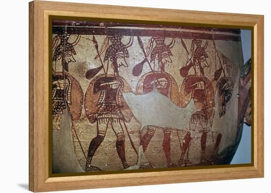 Detail of the Greek Warrior Vase, 13th century BC. Artist: Unknown-Unknown-Framed Premier Image Canvas