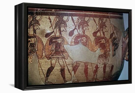 Detail of the Greek Warrior Vase, 13th century BC. Artist: Unknown-Unknown-Framed Premier Image Canvas