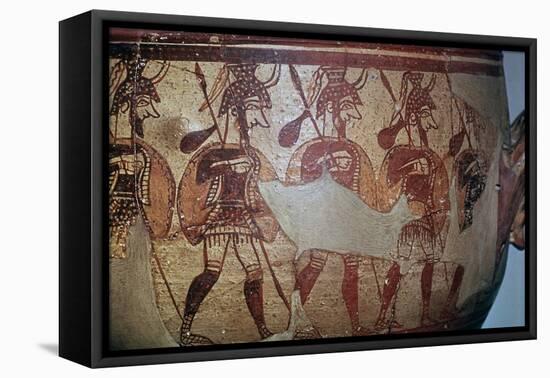 Detail of the Greek Warrior Vase, 13th century BC. Artist: Unknown-Unknown-Framed Premier Image Canvas