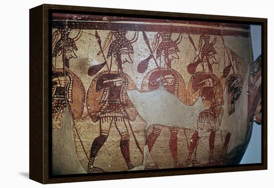 Detail of the Greek Warrior Vase, 13th century BC. Artist: Unknown-Unknown-Framed Premier Image Canvas