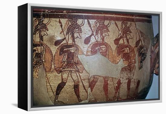 Detail of the Greek Warrior Vase, 13th century BC. Artist: Unknown-Unknown-Framed Premier Image Canvas