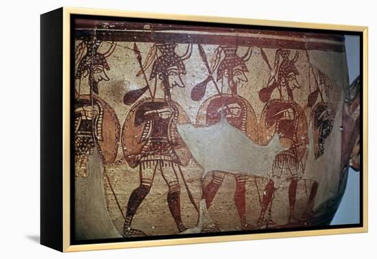 Detail of the Greek Warrior Vase, 13th century BC. Artist: Unknown-Unknown-Framed Premier Image Canvas