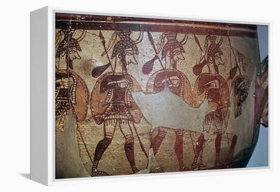 Detail of the Greek Warrior Vase, 13th century BC. Artist: Unknown-Unknown-Framed Premier Image Canvas