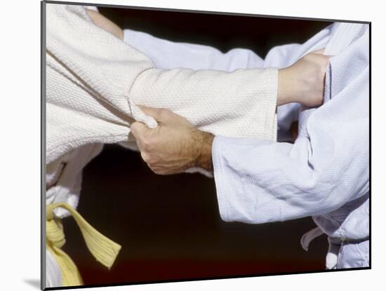 Detail of the Hands of Judo Competitors in Action-null-Mounted Photographic Print