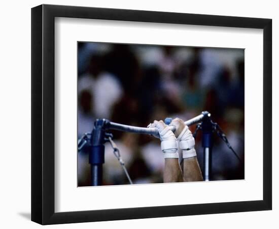 Detail of the Hands of Male Gymnast Grabing the High Bar-Paul Sutton-Framed Photographic Print