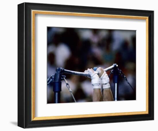 Detail of the Hands of Male Gymnast Grabing the High Bar-Paul Sutton-Framed Photographic Print