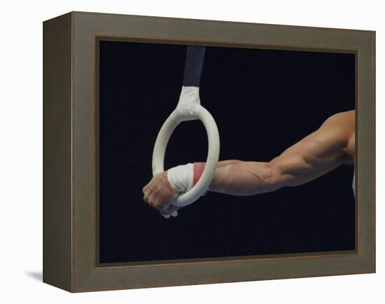 Detail of the Hands of Male Gymnast Grabing the Ring-Paul Sutton-Framed Premier Image Canvas