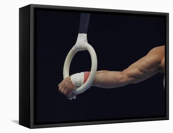 Detail of the Hands of Male Gymnast Grabing the Ring-Paul Sutton-Framed Premier Image Canvas