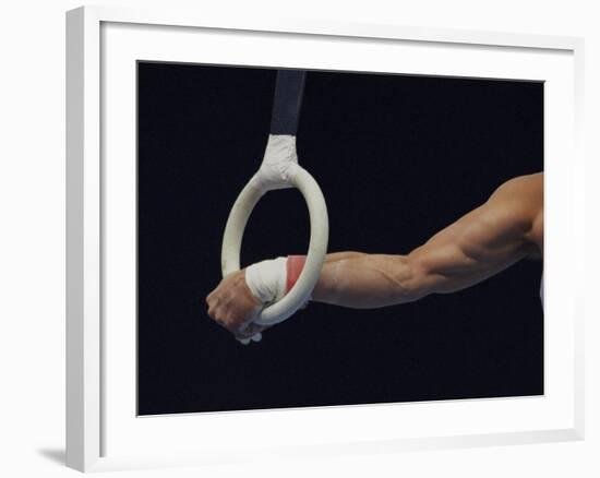 Detail of the Hands of Male Gymnast Grabing the Ring-Paul Sutton-Framed Photographic Print