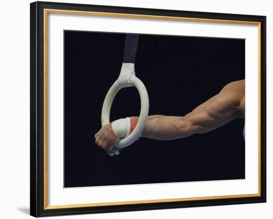 Detail of the Hands of Male Gymnast Grabing the Ring-Paul Sutton-Framed Photographic Print