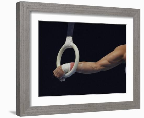 Detail of the Hands of Male Gymnast Grabing the Ring-Paul Sutton-Framed Photographic Print