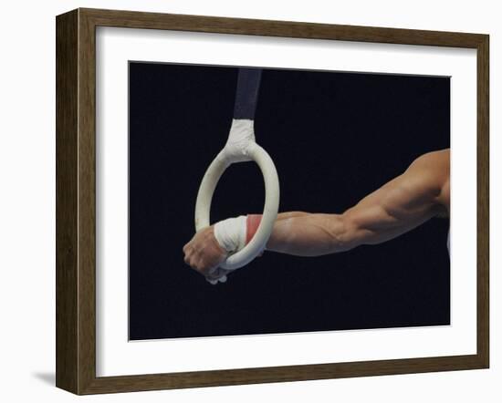 Detail of the Hands of Male Gymnast Grabing the Ring-Paul Sutton-Framed Photographic Print