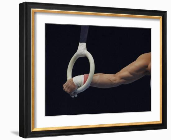 Detail of the Hands of Male Gymnast Grabing the Ring-Paul Sutton-Framed Photographic Print