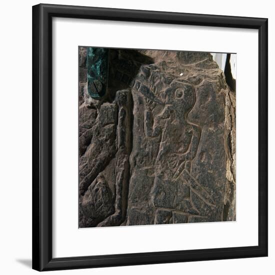 Detail of the Heimdall Cross-Slab on the Isle of Man, 10th century. Artist: Unknown-Unknown-Framed Giclee Print
