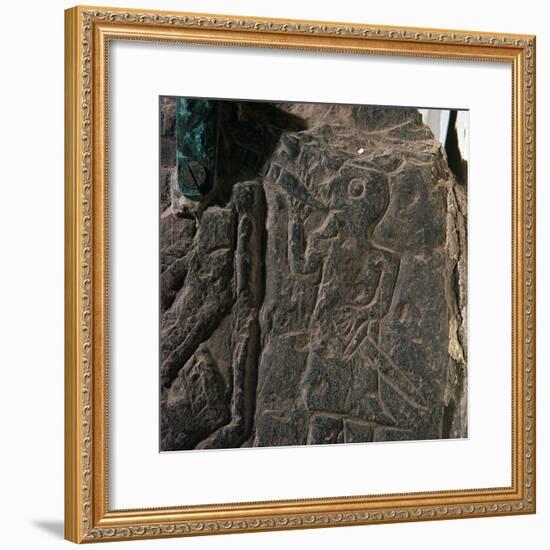 Detail of the Heimdall Cross-Slab on the Isle of Man, 10th century. Artist: Unknown-Unknown-Framed Giclee Print