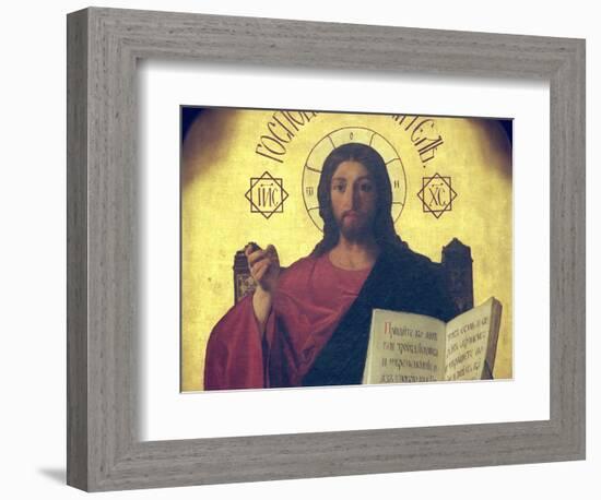 Detail of the Iconostasis Depicting the Christ Pantocrator, 1861-Evgraf Sorokine-Framed Giclee Print