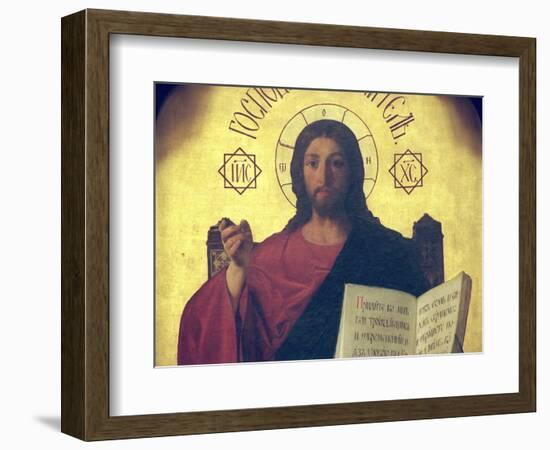 Detail of the Iconostasis Depicting the Christ Pantocrator, 1861-Evgraf Sorokine-Framed Giclee Print