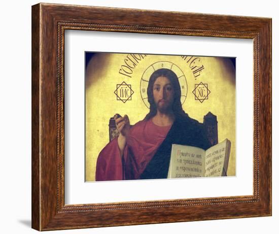 Detail of the Iconostasis Depicting the Christ Pantocrator, 1861-Evgraf Sorokine-Framed Giclee Print