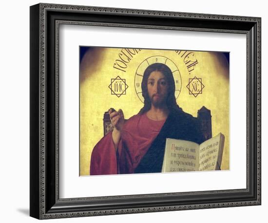 Detail of the Iconostasis Depicting the Christ Pantocrator, 1861-Evgraf Sorokine-Framed Giclee Print