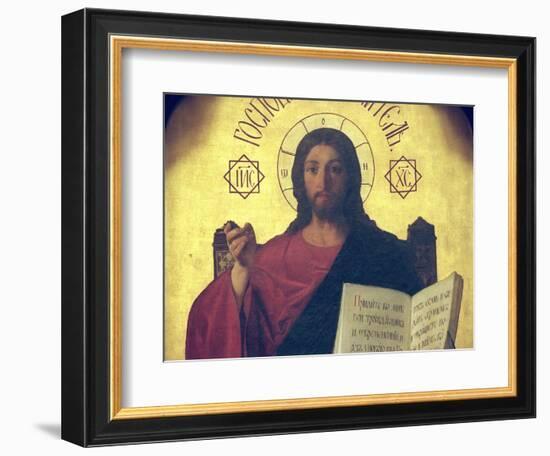 Detail of the Iconostasis Depicting the Christ Pantocrator, 1861-Evgraf Sorokine-Framed Giclee Print