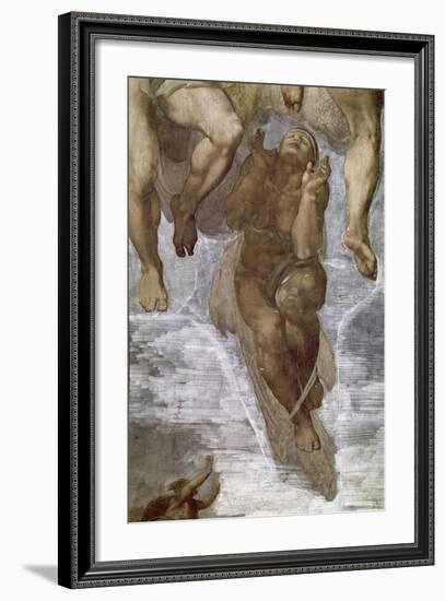 Detail of the Last Judgment, Sistine Chapel, 1534-41-Michelangelo Buonarroti-Framed Giclee Print