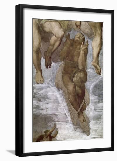 Detail of the Last Judgment, Sistine Chapel, 1534-41-Michelangelo Buonarroti-Framed Giclee Print