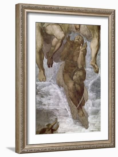 Detail of the Last Judgment, Sistine Chapel, 1534-41-Michelangelo Buonarroti-Framed Giclee Print