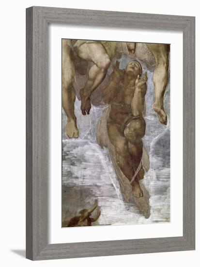 Detail of the Last Judgment, Sistine Chapel, 1534-41-Michelangelo Buonarroti-Framed Giclee Print