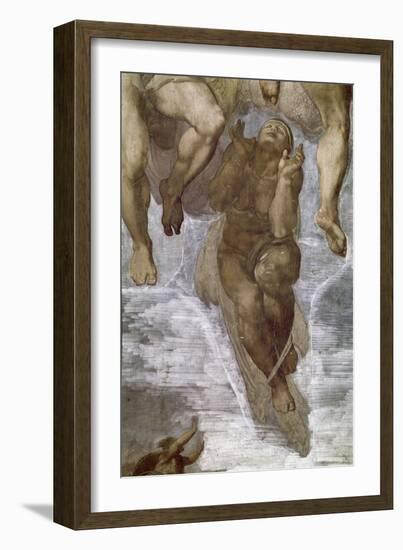 Detail of the Last Judgment, Sistine Chapel, 1534-41-Michelangelo Buonarroti-Framed Giclee Print