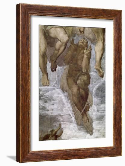 Detail of the Last Judgment, Sistine Chapel, 1534-41-Michelangelo Buonarroti-Framed Giclee Print