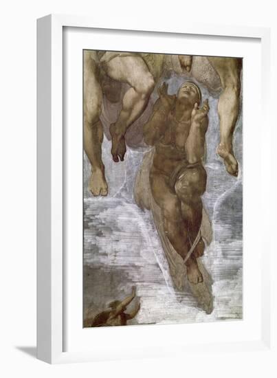 Detail of the Last Judgment, Sistine Chapel, 1534-41-Michelangelo Buonarroti-Framed Giclee Print