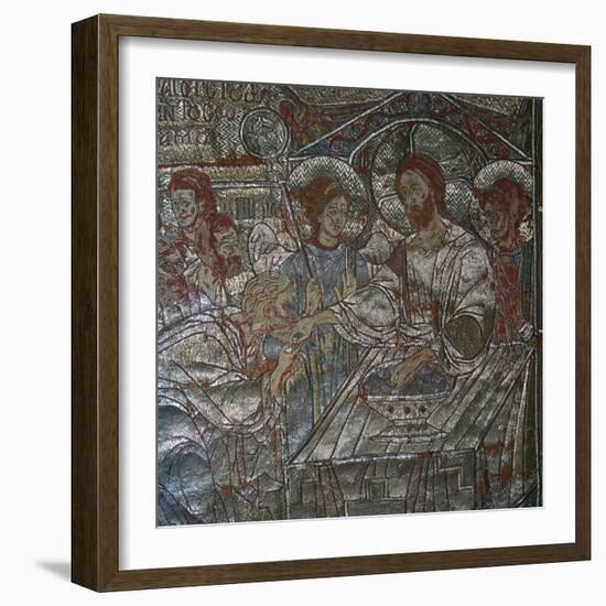 Detail of the Last Supper on embroidered vestments, 14th century-Unknown-Framed Giclee Print