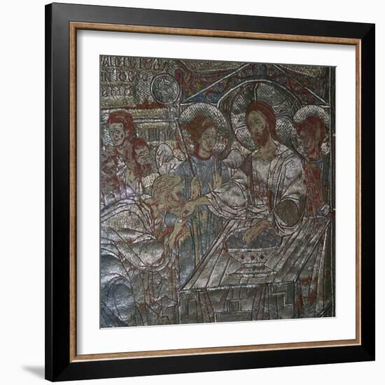 Detail of the Last Supper on embroidered vestments, 14th century-Unknown-Framed Giclee Print