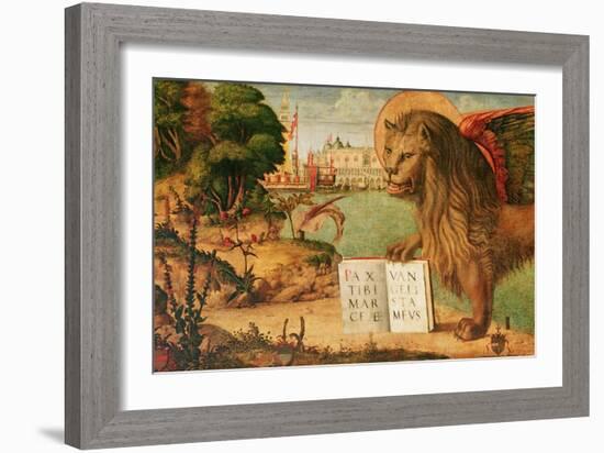 Detail of the Lion of St. Mark, 1516-Vittore Carpaccio-Framed Giclee Print