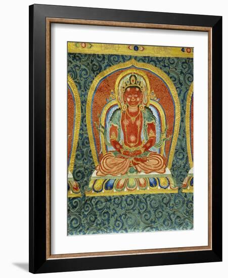 Detail of the Manjusri Boddhisatva from a Rare and Important Large Imperial Embroidered Silk Thanka-null-Framed Giclee Print