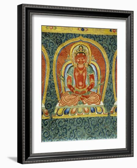 Detail of the Manjusri Boddhisatva from a Rare and Important Large Imperial Embroidered Silk Thanka-null-Framed Giclee Print