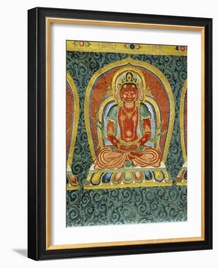 Detail of the Manjusri Boddhisatva from a Rare and Important Large Imperial Embroidered Silk Thanka-null-Framed Giclee Print