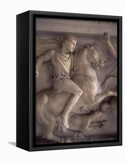 Detail of the Marble Sarcophagus of Alexander the Great, Topkapi, Istanbul, Turkey-Adam Woolfitt-Framed Premier Image Canvas