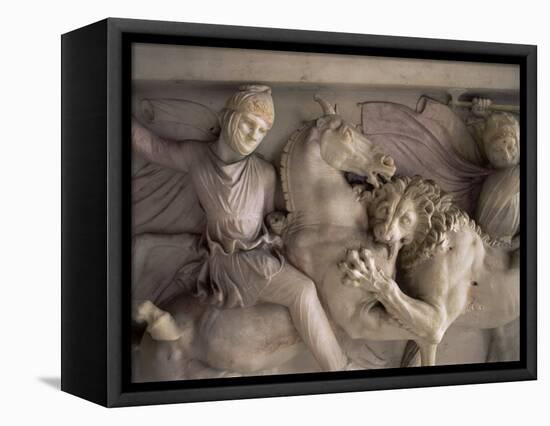 Detail of the Marble Sarcophagus of Alexander the Great, Topkapi, Istanbul, Turkey-Adam Woolfitt-Framed Premier Image Canvas