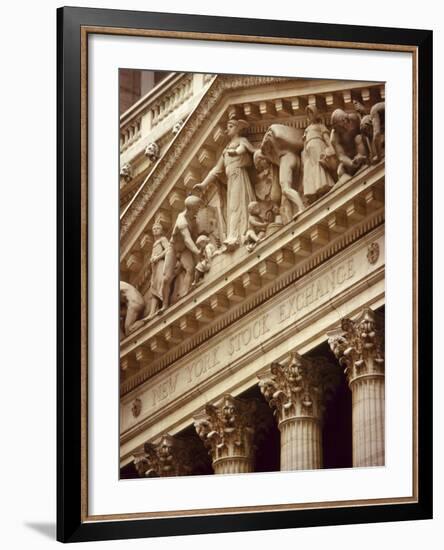 Detail of the New York Stock Exchange Facade, Manhattan, New York City, USA-Nigel Francis-Framed Photographic Print