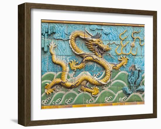 Detail of the Nine Dragons Screen, Palace of Tranquility and Longevity, Forbidden City, Beijing, Ch-Neale Clark-Framed Photographic Print