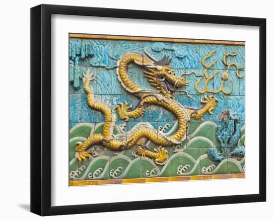 Detail of the Nine Dragons Screen, Palace of Tranquility and Longevity, Forbidden City, Beijing, Ch-Neale Clark-Framed Photographic Print