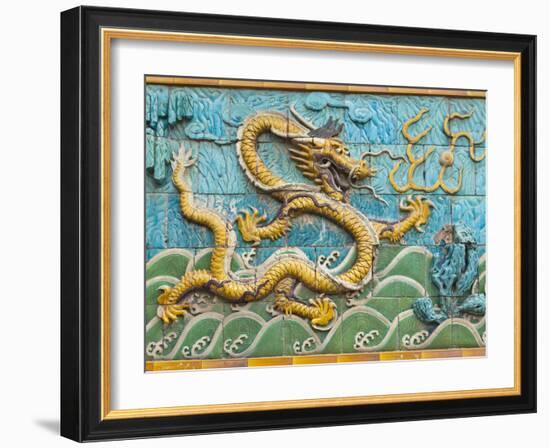 Detail of the Nine Dragons Screen, Palace of Tranquility and Longevity, Forbidden City, Beijing, Ch-Neale Clark-Framed Photographic Print