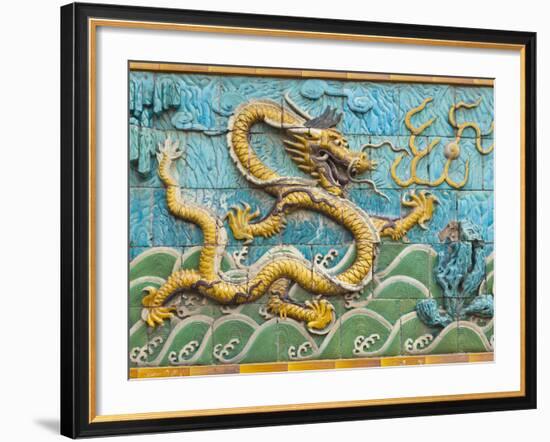 Detail of the Nine Dragons Screen, Palace of Tranquility and Longevity, Forbidden City, Beijing, Ch-Neale Clark-Framed Photographic Print